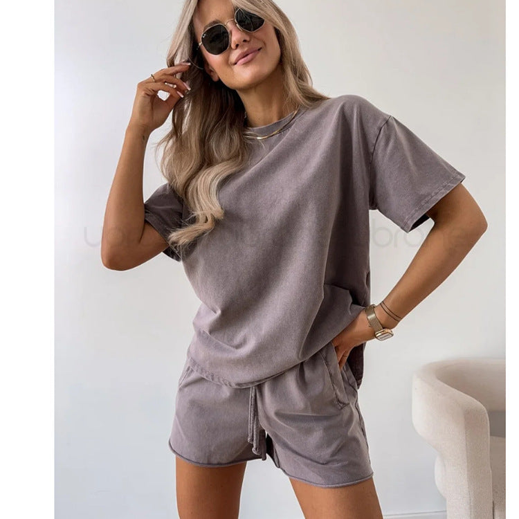 Ensemble Décontracté Femme – Haut à Manches& Short