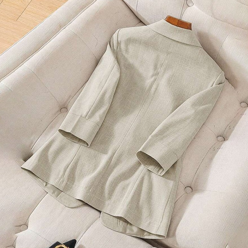 Blazer Femme Élégant à Col Tailleur – Style Minimaliste & Polyvalent