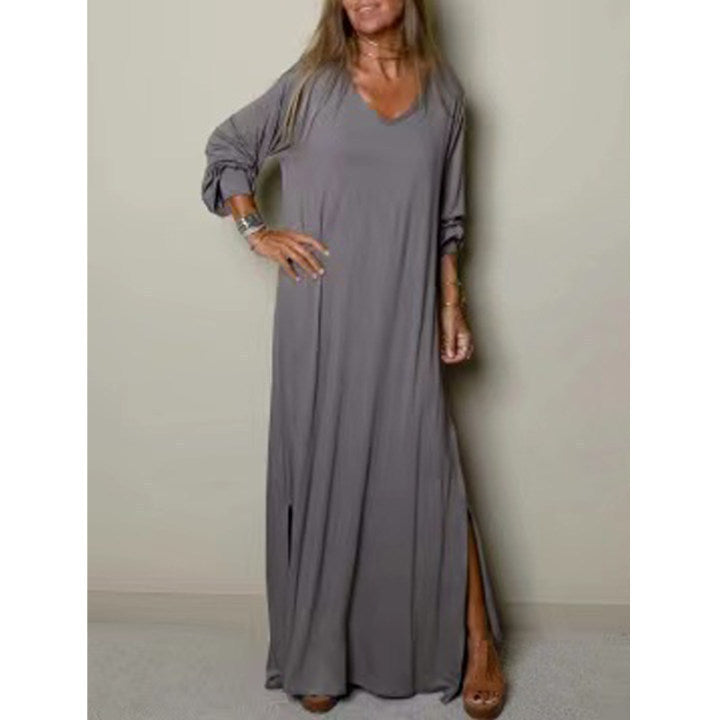 Robe décontractée à manches longues pour dames