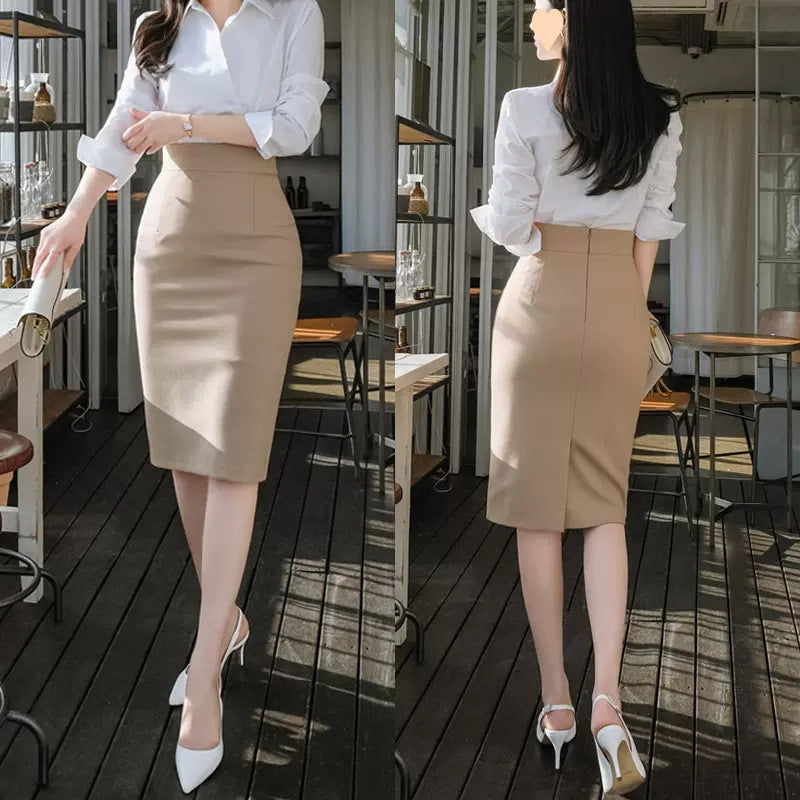 Jupe amincissante taille haute pour femme de bureau, idéale pour les déplacements