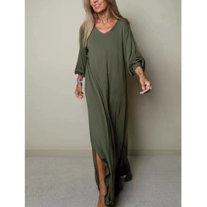 Robe décontractée à manches longues pour dames