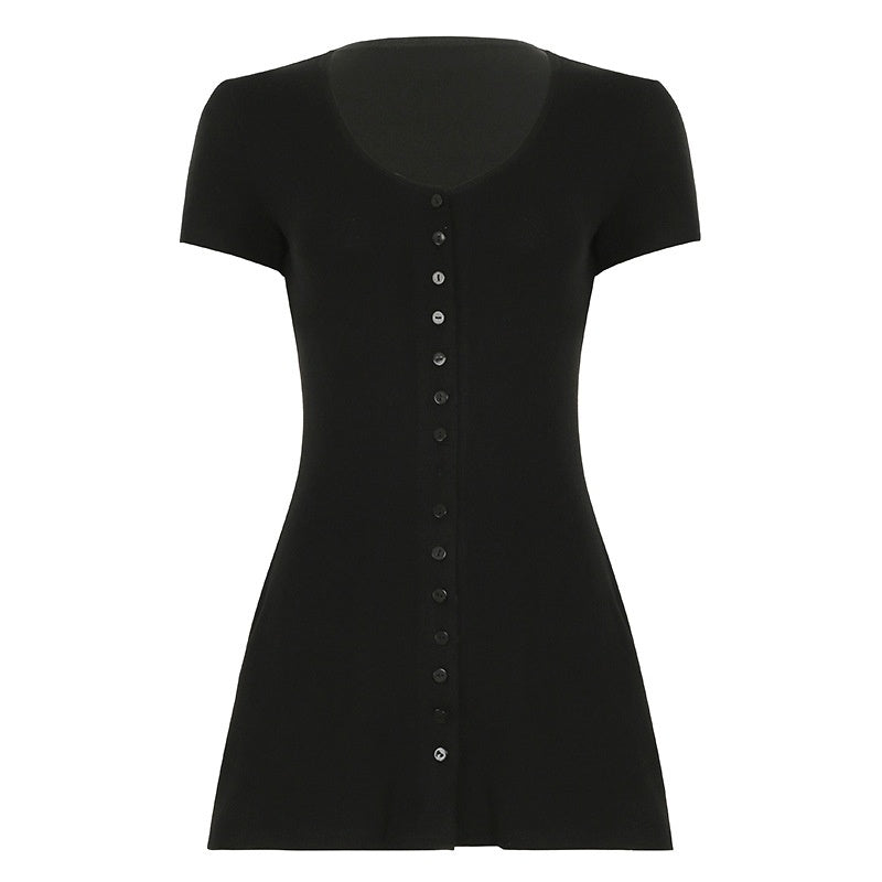 Robe Courte Style Français – Jupe Évasée Look Rétro Chic