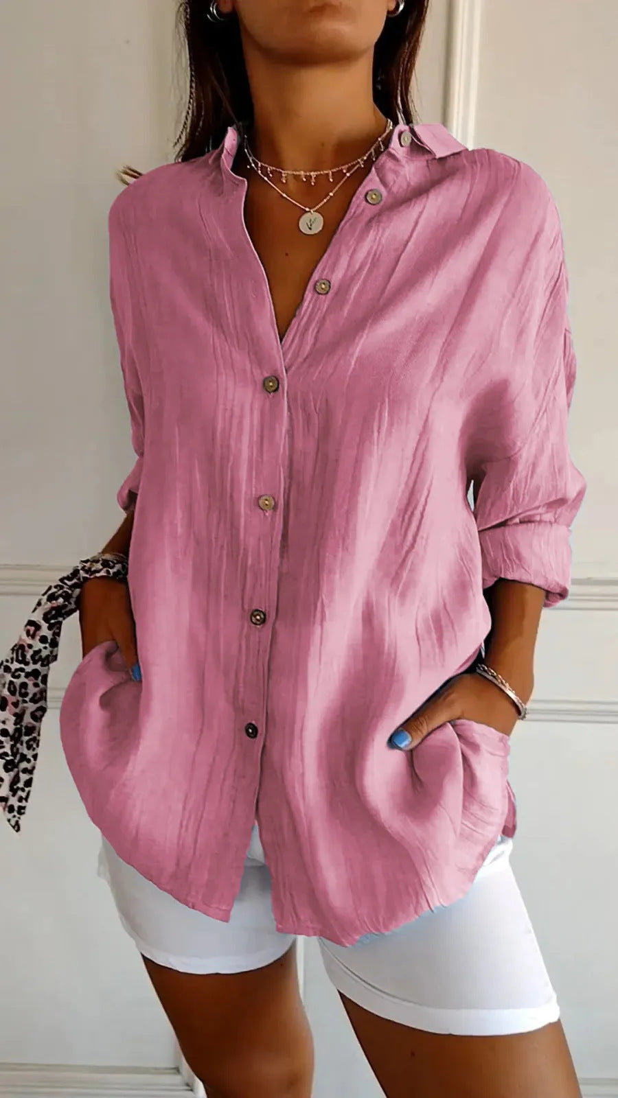 Chemise Femme à Col Revers - Manches Longues