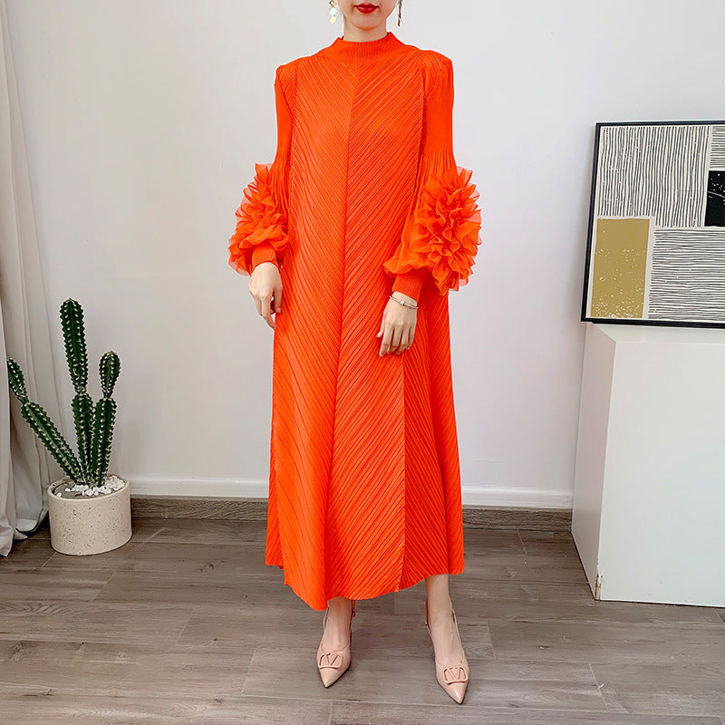 Robe Longue Plissée Grande Taille – Chic, Légère & Confortable