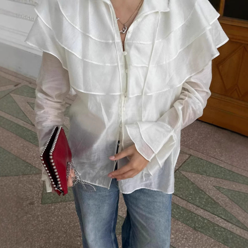Chemise Femme Blanc – Tencel & Volants
