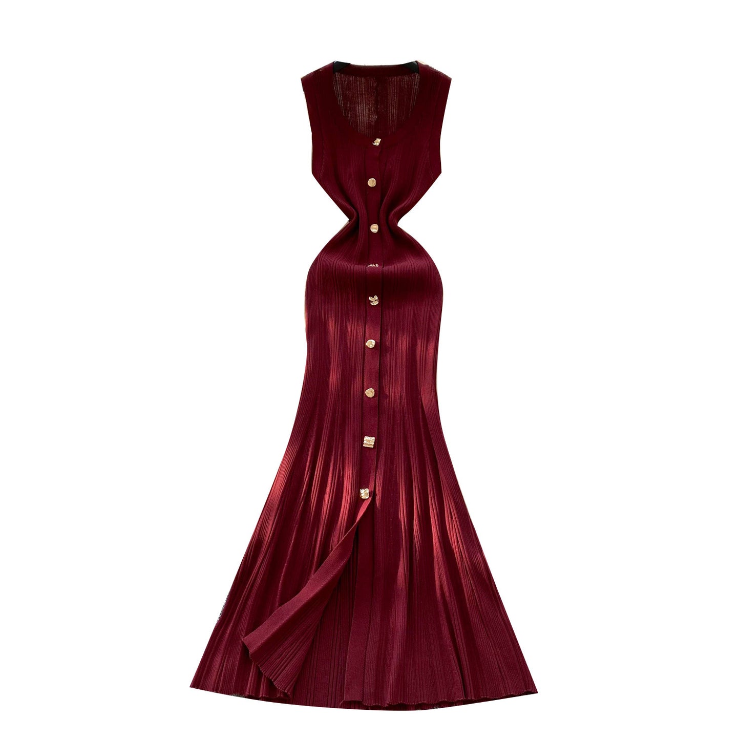 Robe en tricot sans manches à col rond de haute qualité