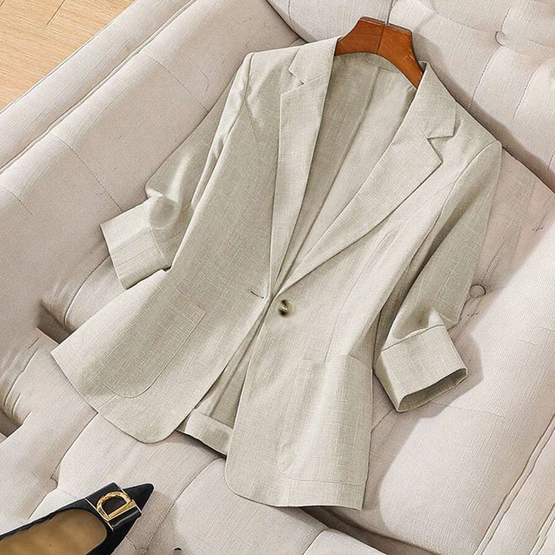 Blazer Femme Élégant à Col Tailleur – Style Minimaliste & Polyvalent