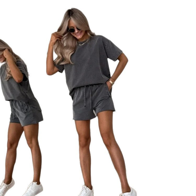 Ensemble Décontracté Femme – Haut à Manches& Short