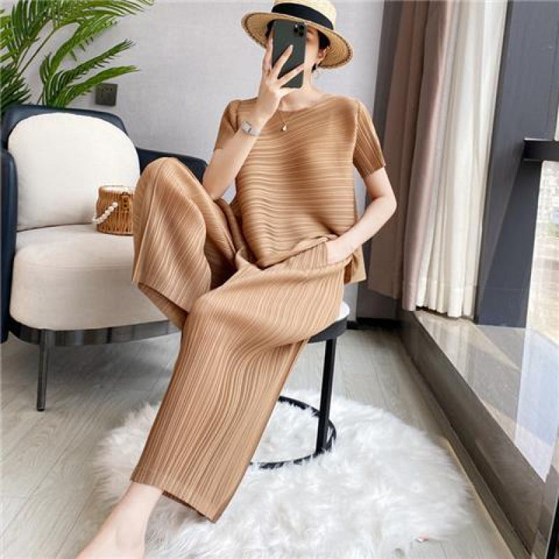 Ensemble Chic et Fluide – Haut à Manches Longues et Pantalon