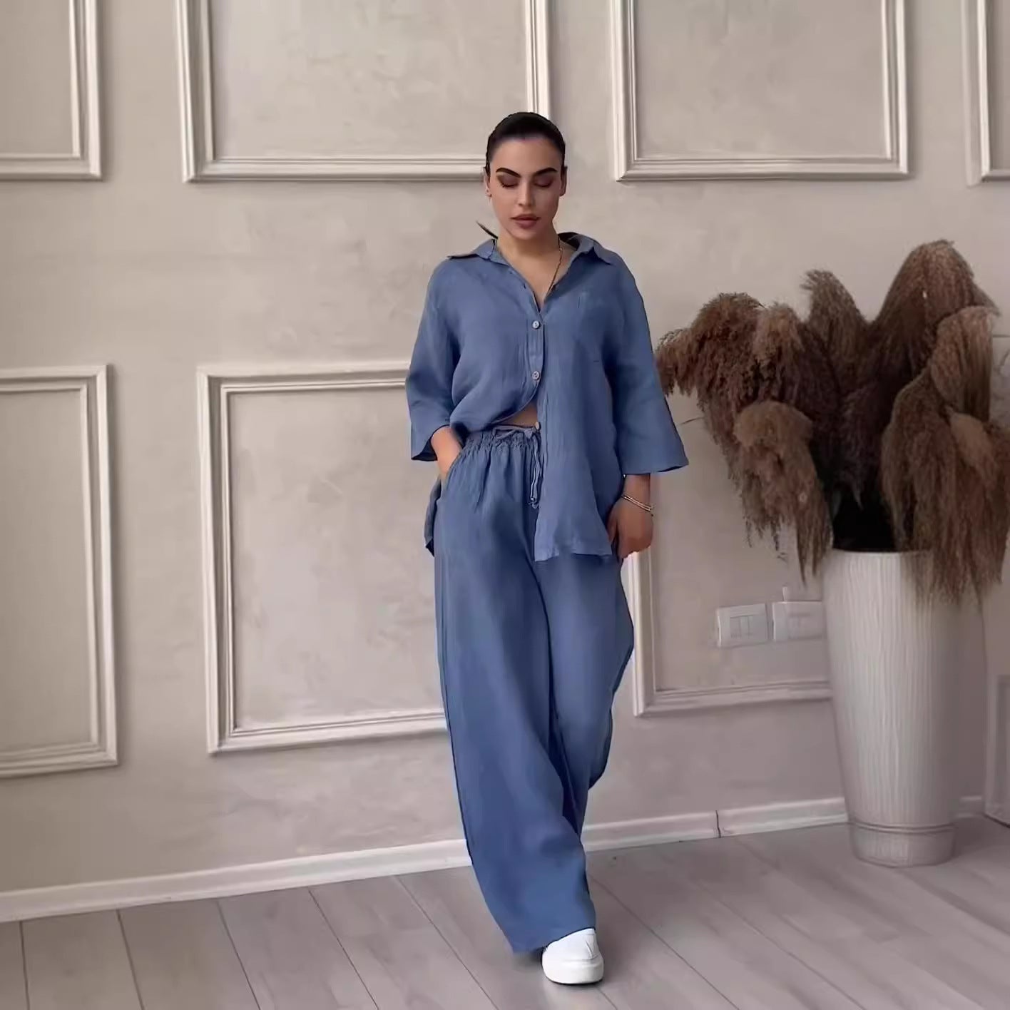 Ensemble Femme – Haut Lacé & Pantalon Assorti
