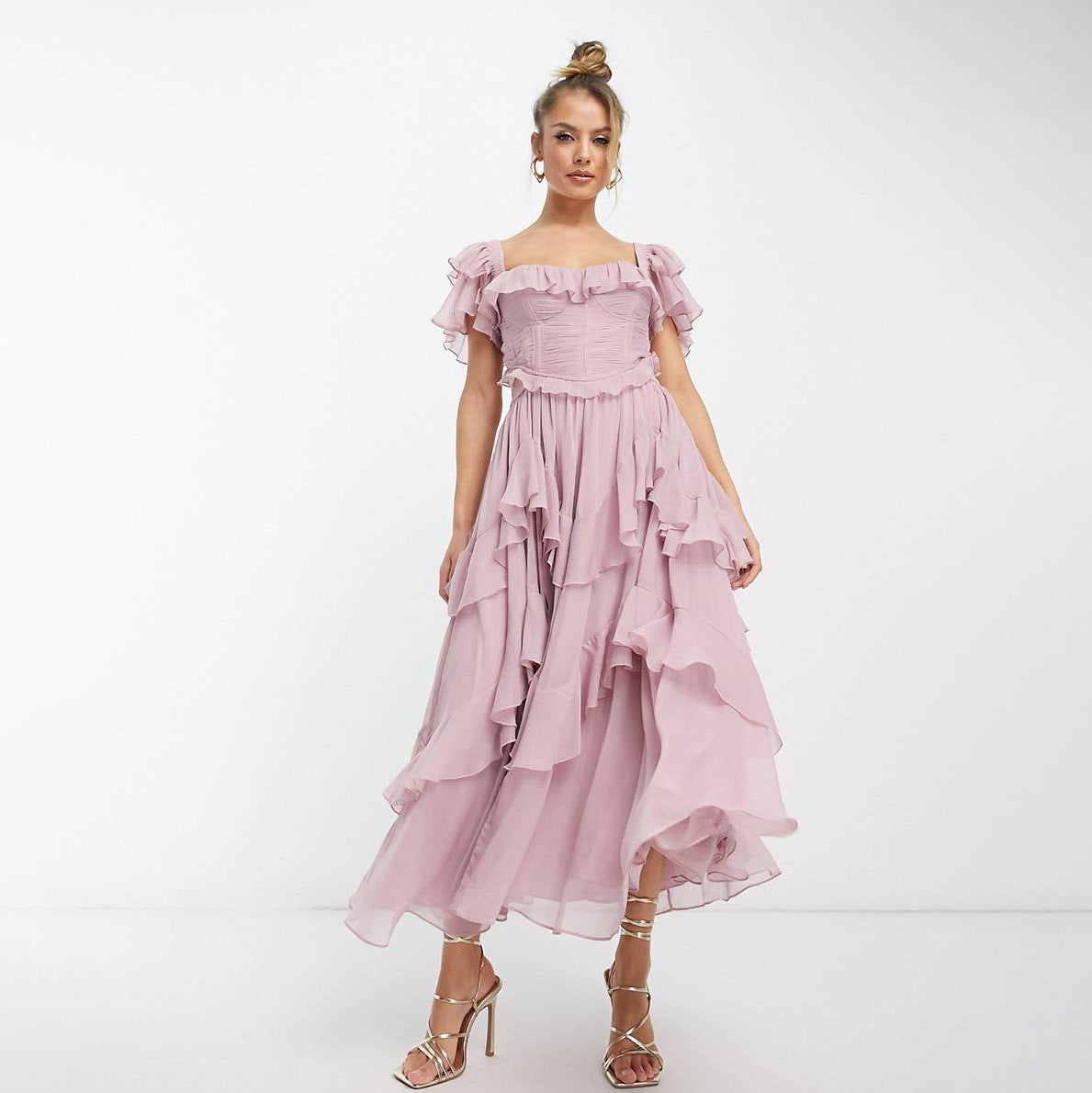 Robe Longue Plissée en Tulle – Élégance et Confort