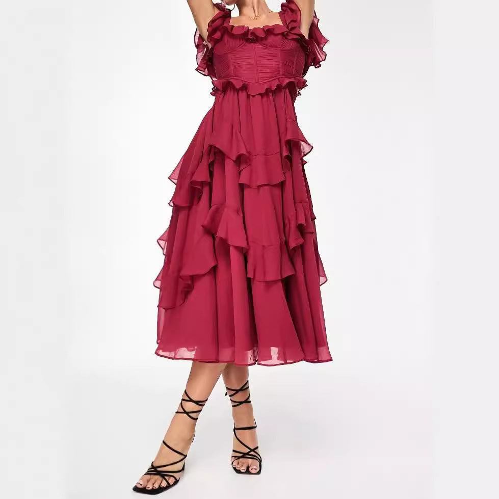 Robe Longue Plissée en Tulle – Élégance et Confort