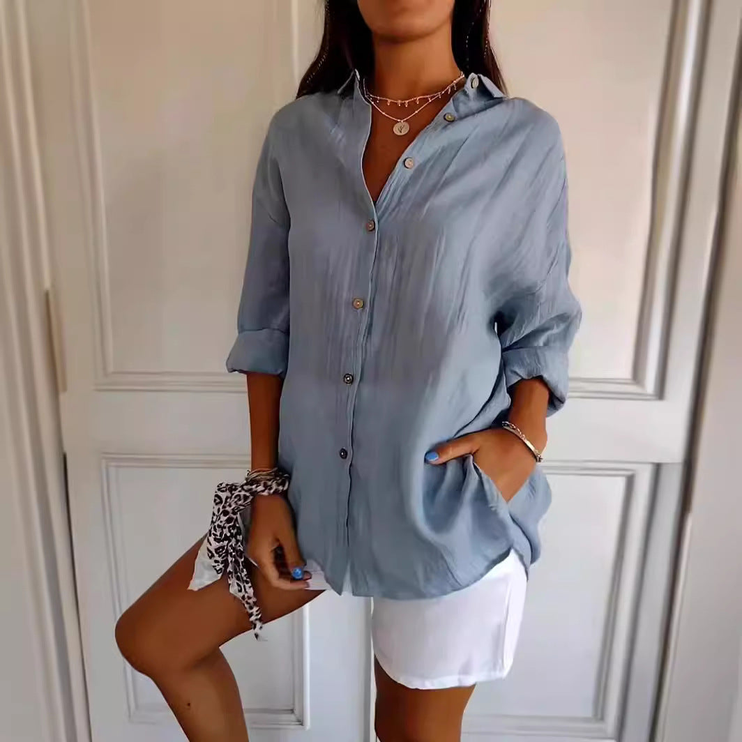 Chemise Femme à Col Revers - Manches Longues