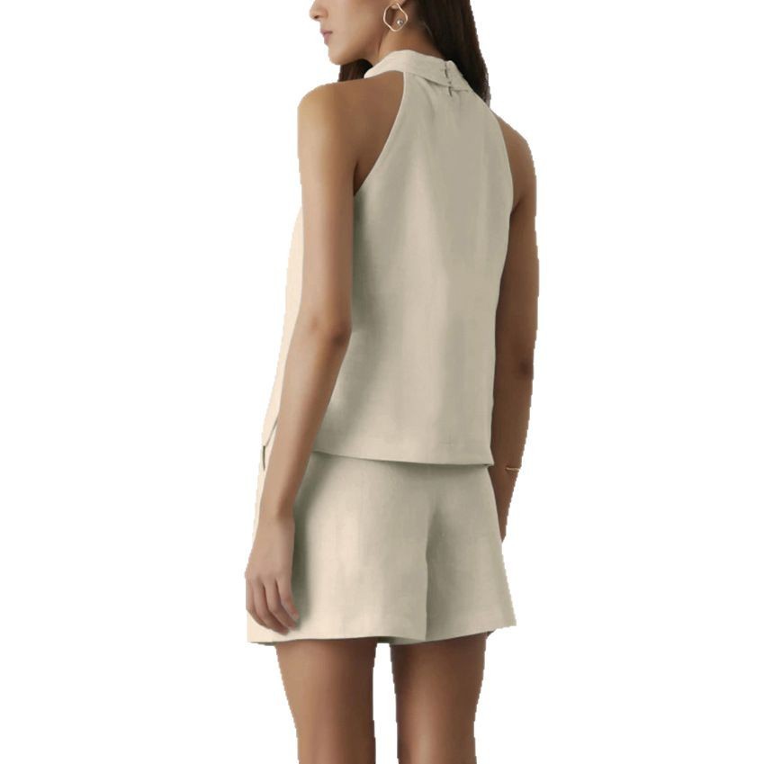 Ensemble Élégant pour Femme – Top Halter Neck & Pantalon Large