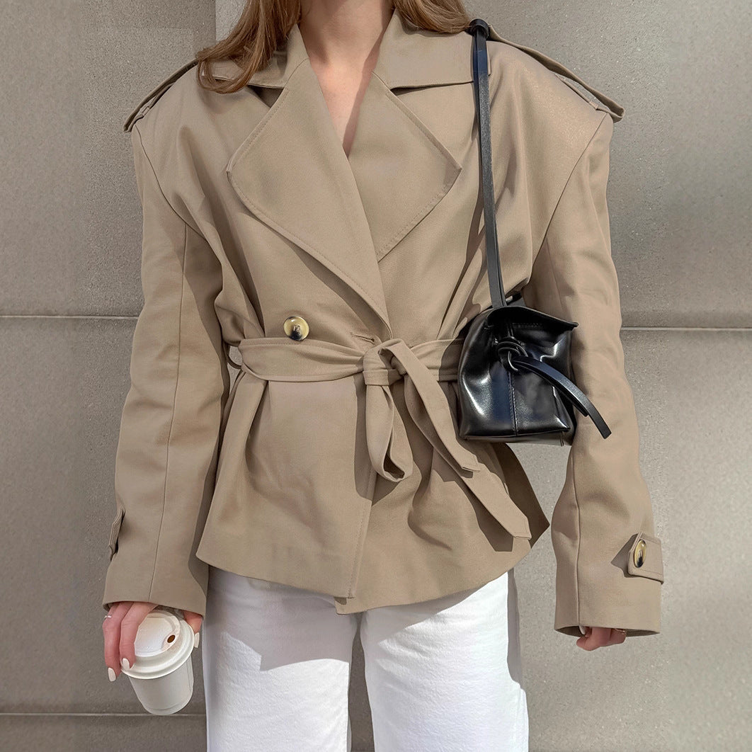 Trench-coat mi-long kaki tendance