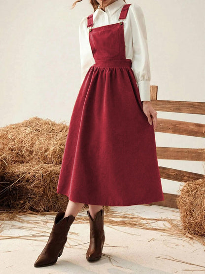 Robe Mi-Longue Printemps & Automne – Style Français & Coupe Ample