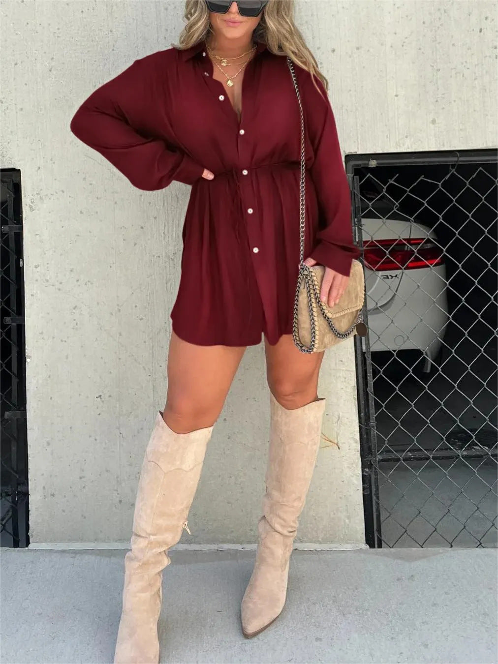 Combinaison Femme à Lacets – Manches Longues & Coupe Short