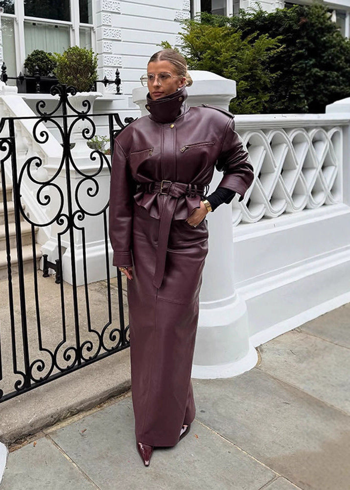 Élancia – Veste Courte en Cuir à Lacets