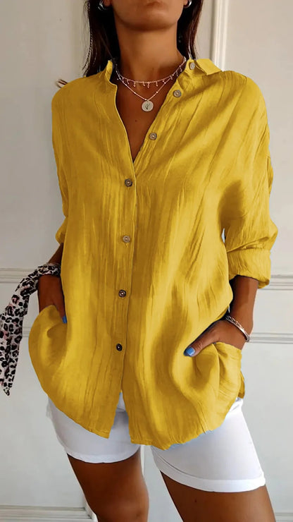 Chemise Femme à Col Revers - Manches Longues