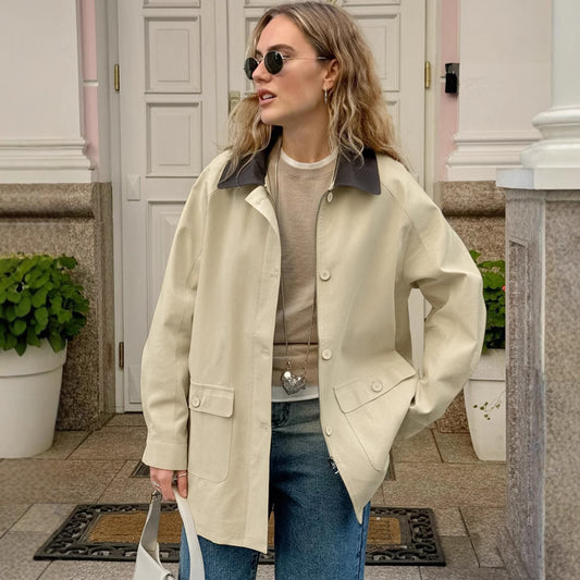 Veste décontractée ample en pur coton