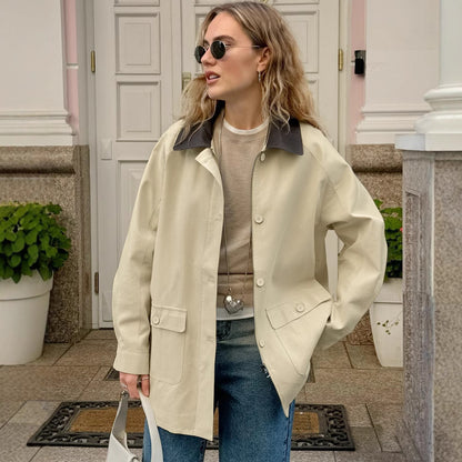 Veste décontractée ample en pur coton