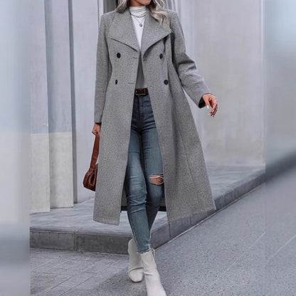 Manteau long en laine coupe ajustée