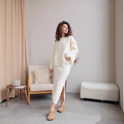 Ensemble Tricot Femme – Pull & Jupe