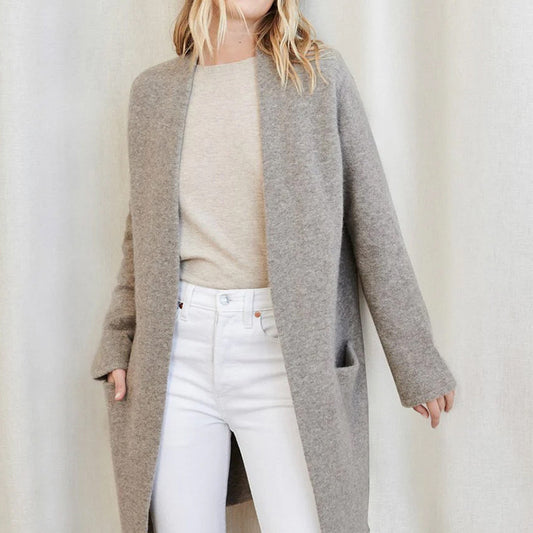 KNITÉA — Cardigan Long en Maille Élégant