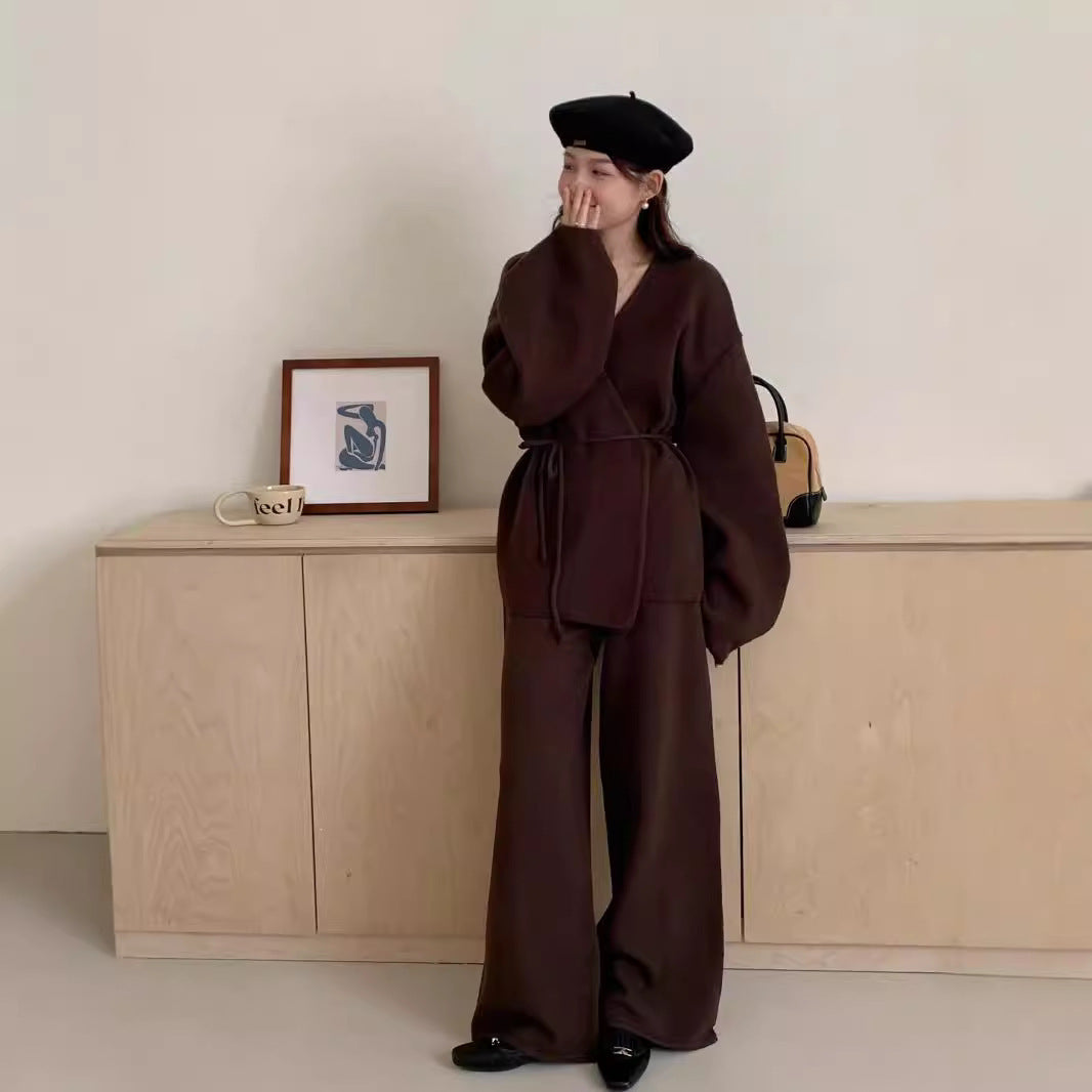 Ensemble  cardigan tricoté et pantalon