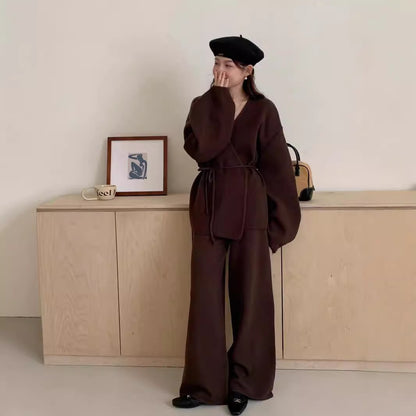 Ensemble  cardigan tricoté et pantalon