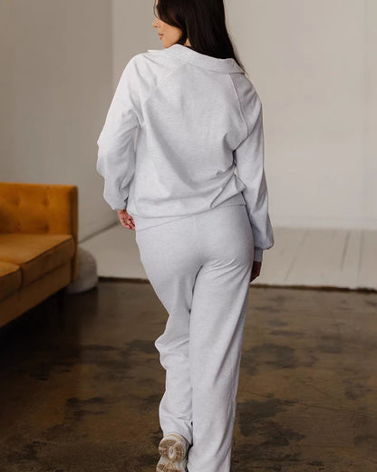 LUNÉA — Ensemble Deux Pièces Casual Uni