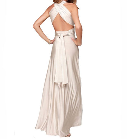Robe Longue Multi-Styles – Bretelles Longues &amp; Dos Nu Élégant