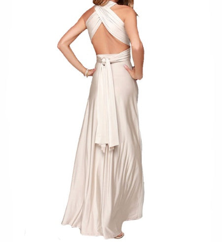 Robe Longue Multi-Styles – Bretelles Longues &amp; Dos Nu Élégant