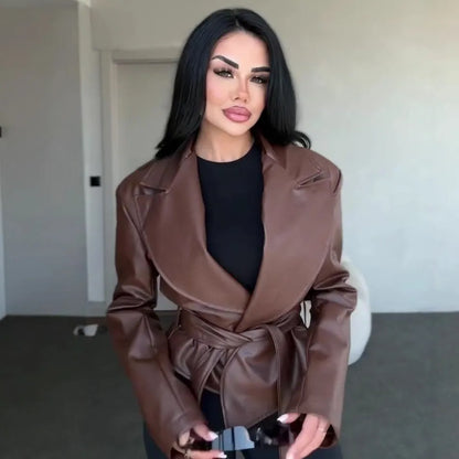 Valéria – Veste en Cuir PU Intemporel