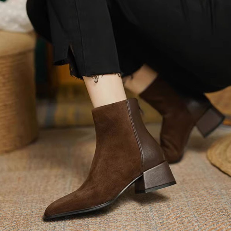 Bottes Martin Mi-Hautes en Suédine