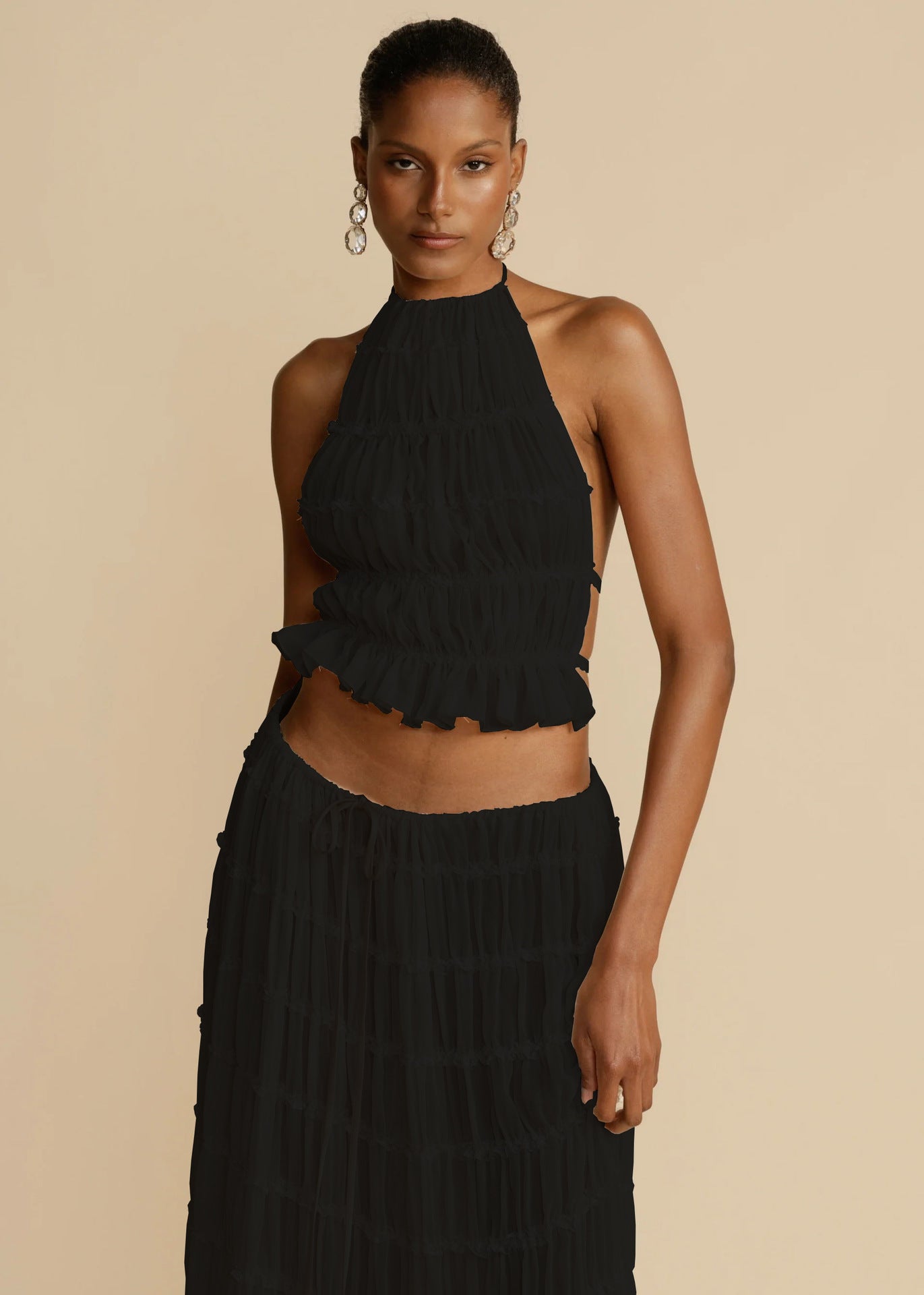 Jupe Longue Évasée – Taille Haute & Style Glamour