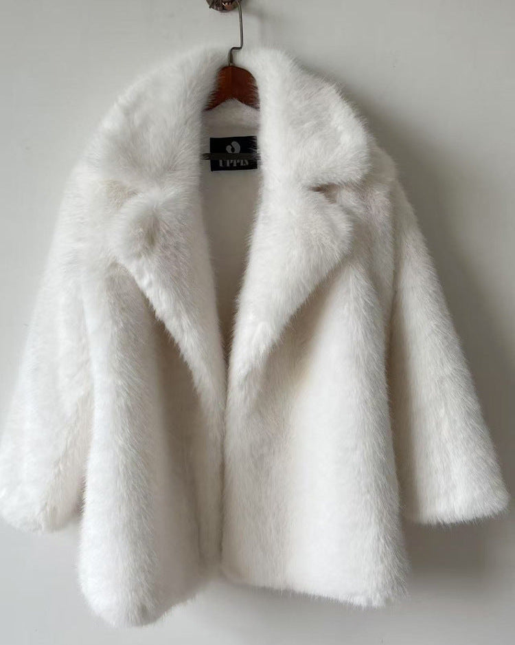 FURLÉA — Manteau Mi-Long en Fausse Fourrure