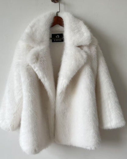 FURLÉA — Manteau Mi-Long en Fausse Fourrure