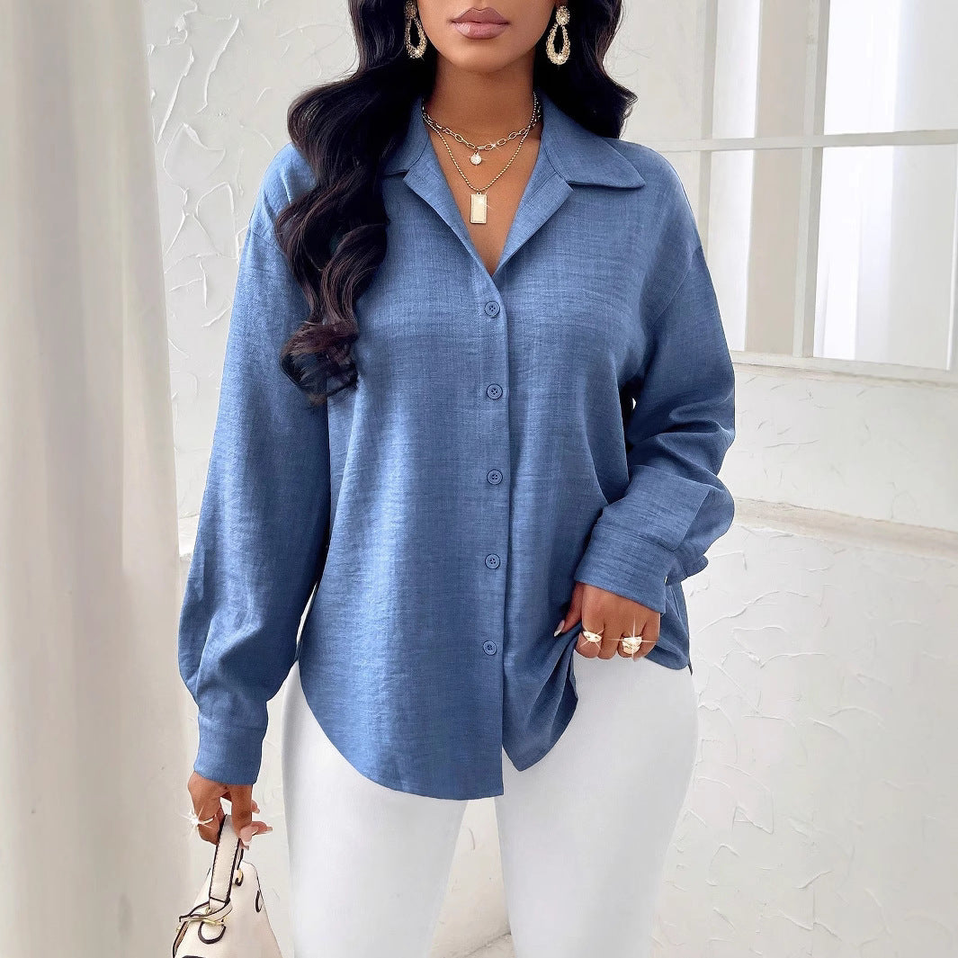 Chemise Femme Élégante - Manches Longues Unies