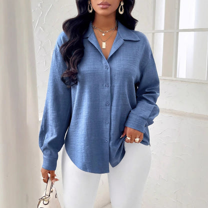 Chemise Femme Élégante - Manches Longues Unies