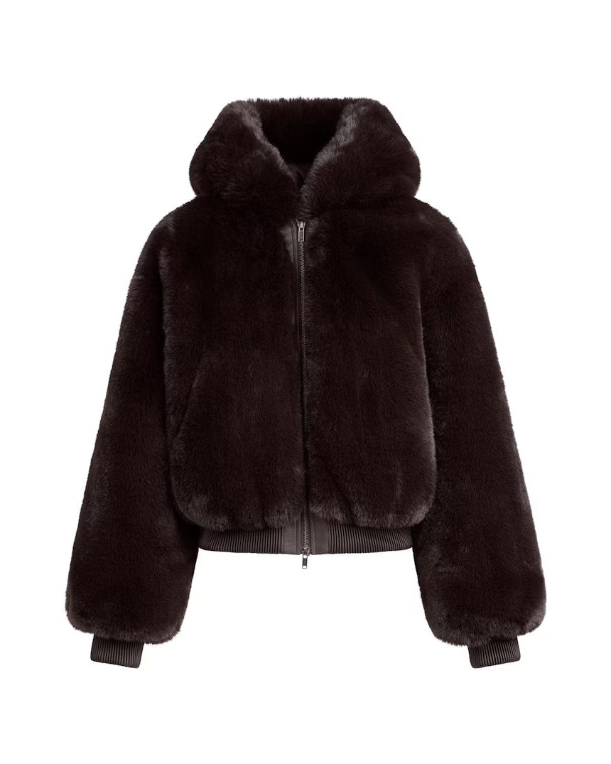 COCOFUR— Veste Fausse Fourrure Zippée