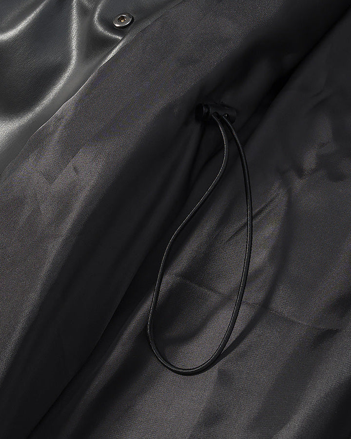 Noctéra – Veste en Similicuir Manches Lanternes