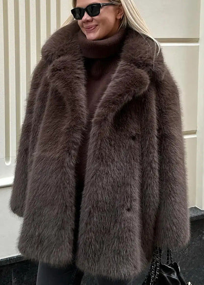FURLÉA — Manteau Mi-Long en Fausse Fourrure
