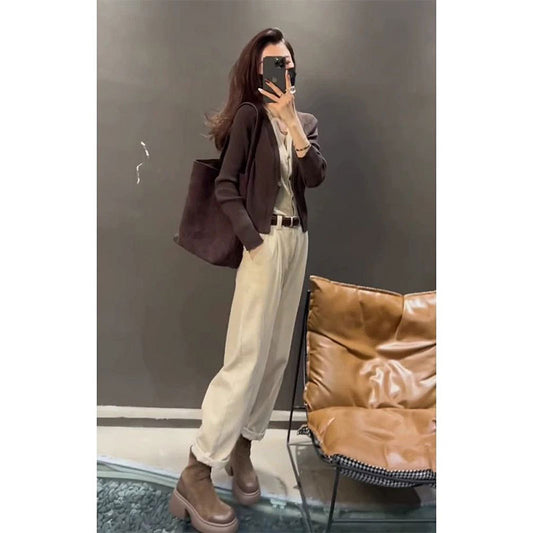 Ensemble Deux Pièces en Tricot – Pantalon Décontracté