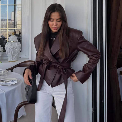 Valéria – Veste en Cuir PU Intemporel
