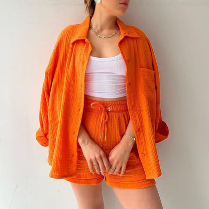 chemise Chambray à manches longues et short