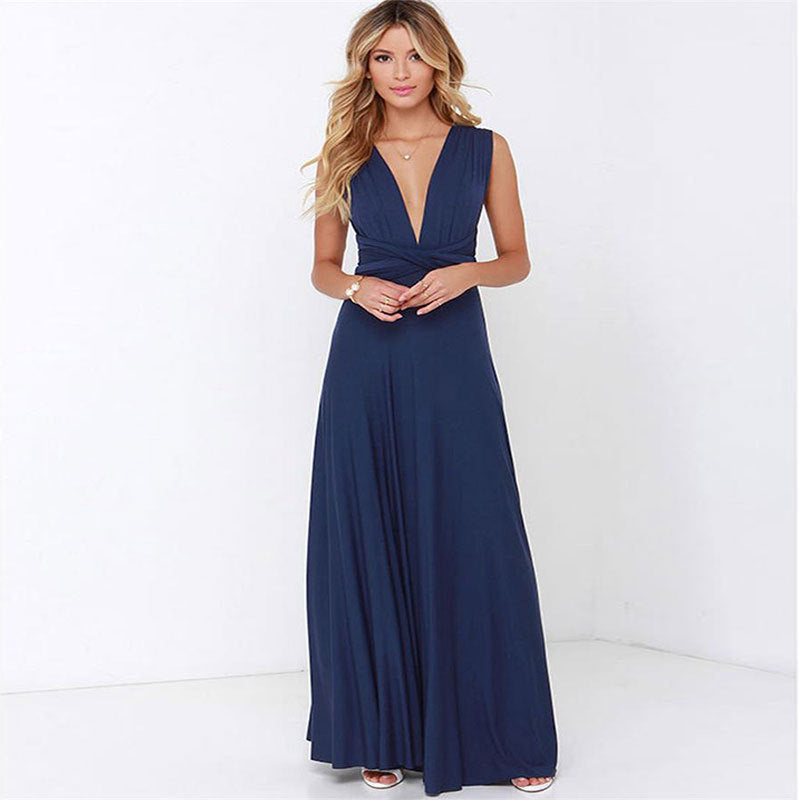 Robe Longue Multi-Styles – Bretelles Longues &amp; Dos Nu Élégant