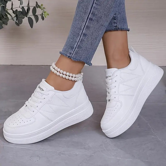 Baskets compensées blanches pour femmes