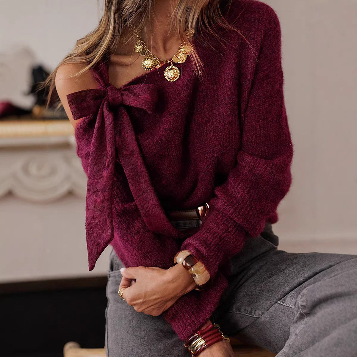Serelia – Pull Uni Élégant Style Européen