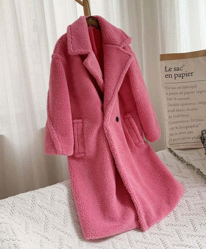 Manteau à Revers en Fausse Fourrure